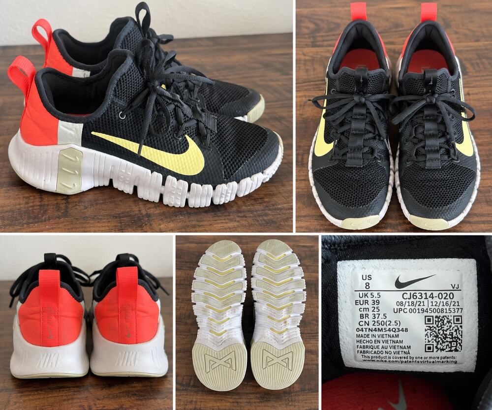 Nike Free Metcon 4 Women’s Size 8 Black Yellow Red Training Shoes CJ6314-020